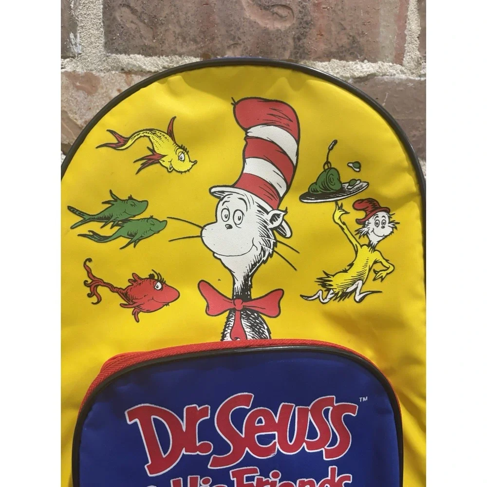 Vintage 1997 Dr. Suess Cat in the Hat and Friends Kids School Backpack 90s Style